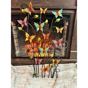 Vintage Butterfly Wall Decor Metal Art Sculpture Colorful Butterflies Home Decor